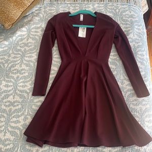 American apparel burgandy skater dress NWT